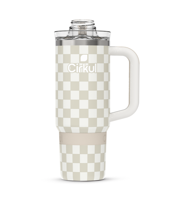 Limited Edition: 30oz. Taupe Tartan Travel StrawSip™ Tumbler - PYRN